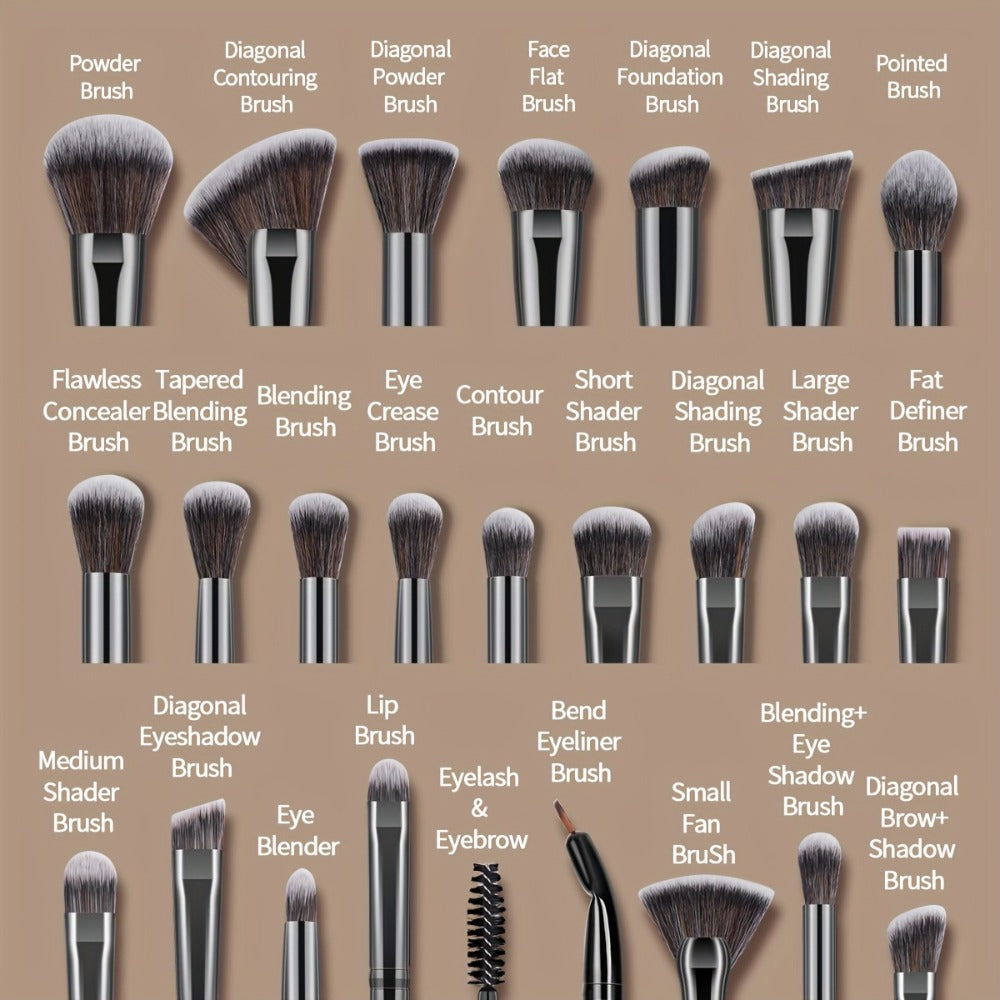 MAANGE 25pcs Professional Makeup Brush Set Paper Box Packaging Foundation Brush Blush Brush Eyeshadow Brush Basic Beginner Makeup Tools Soft And Fluffy Women's Facial Makeup Suitable for Daily Travel Campus Portable