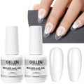 Gellen Builder for Nail Gel, 7-In-1 Clear Gel Builder for Nail Thickening 2pcs, LED for Nail Lamp Cured Hard Gel for Nail Strengthener Extension Gel Base Rhinestone for Nail Glue Gel Soak Off Gel Builder Base for Nail Art, 15Ml 0.51Fl Oz