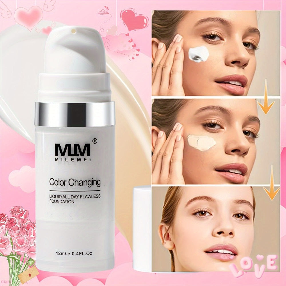 Color Changing Foundation BB Cream Set 3pcs Matte Oil Control Concealer Base Long Lasting Smudge Proof - Light Beige to Medium Shade Travel Size Makeup