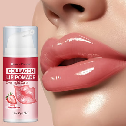 Lip Pomade Collagen Moisturizing Plumping Lip Essence Deep Hydration Day Night Lip Care Nourishes Dry Lips Long-Lasting All Skin Types 30g