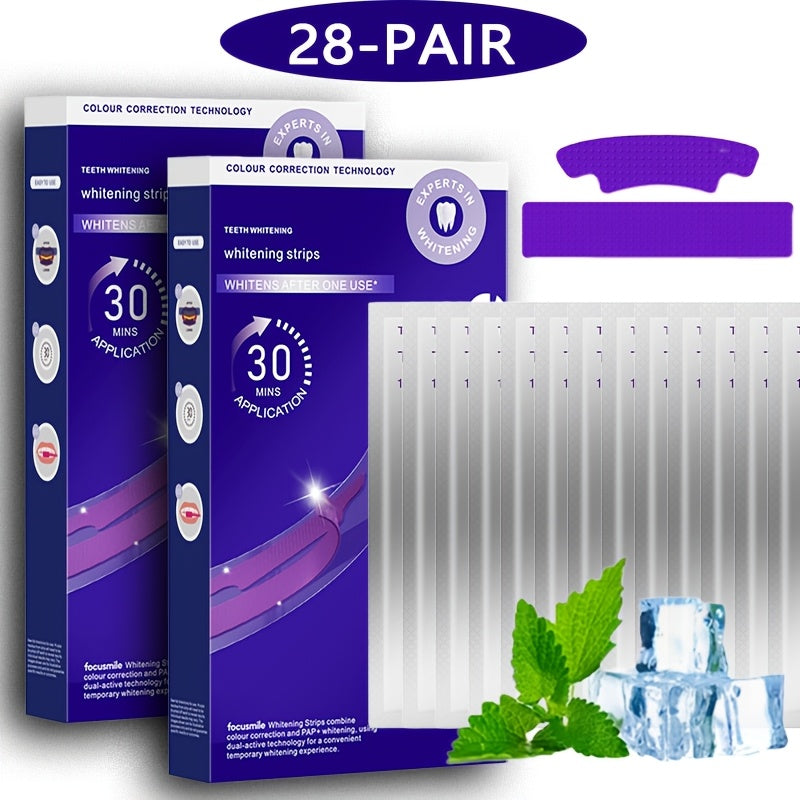 Teeth Strips, 14 Applications, Purple Tooth, Combining and Colour Correction, Teeth Kit, Strips, Peroxide Free ( First Choice Gift for Valentine's Day or Father's Day)
