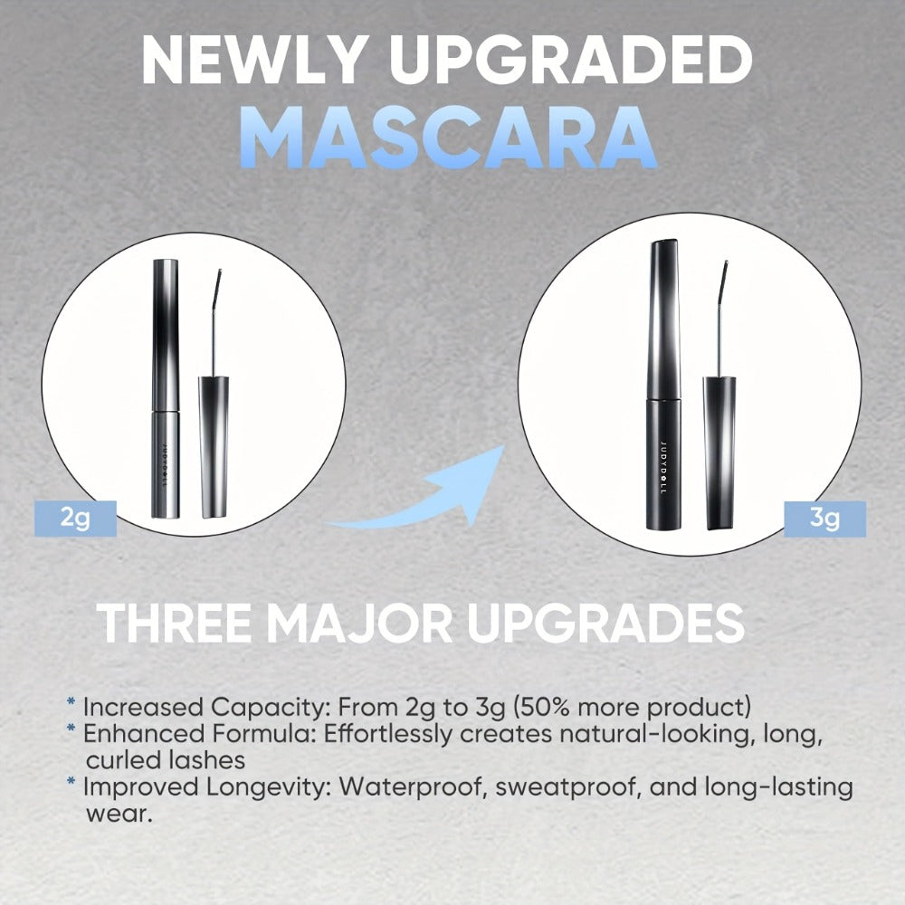 3D Curling Mascara — Volumizing, Waterproof & Smudge-Proof Eyelash Wand, Long-Lasting Nourishing Formula, Suitable for All Eye Types, Korean Makeup Style, Black & Brown, Curling & Precision Design