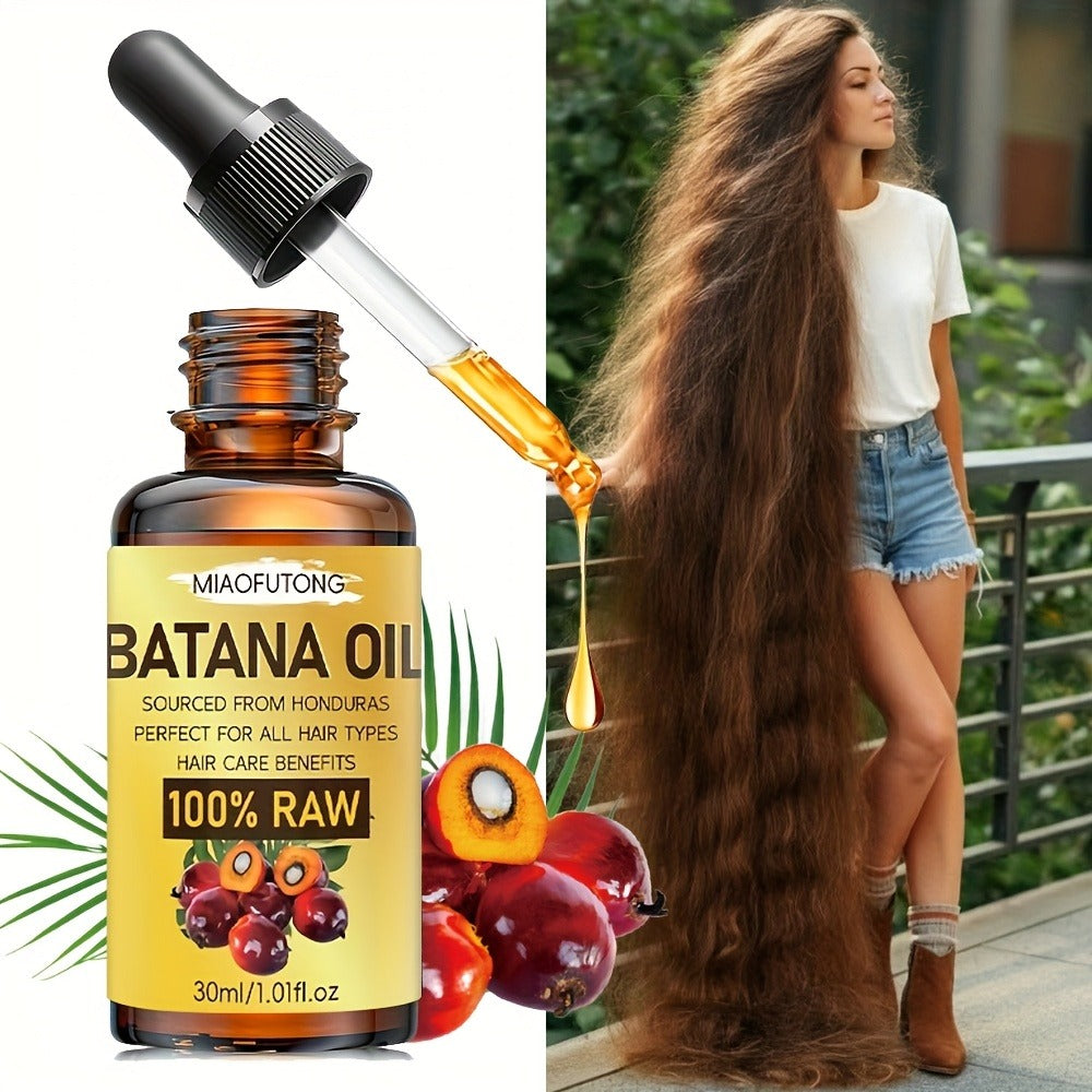 Batana Essential Oil 30ml — Cold-Pressed Scalp Strengthening & Hair Nourishing Oil for Hair, Eyelashes & Eyebrows | Repairs Damage & Soothes Dry Scalp | All Hair Types Unisex
