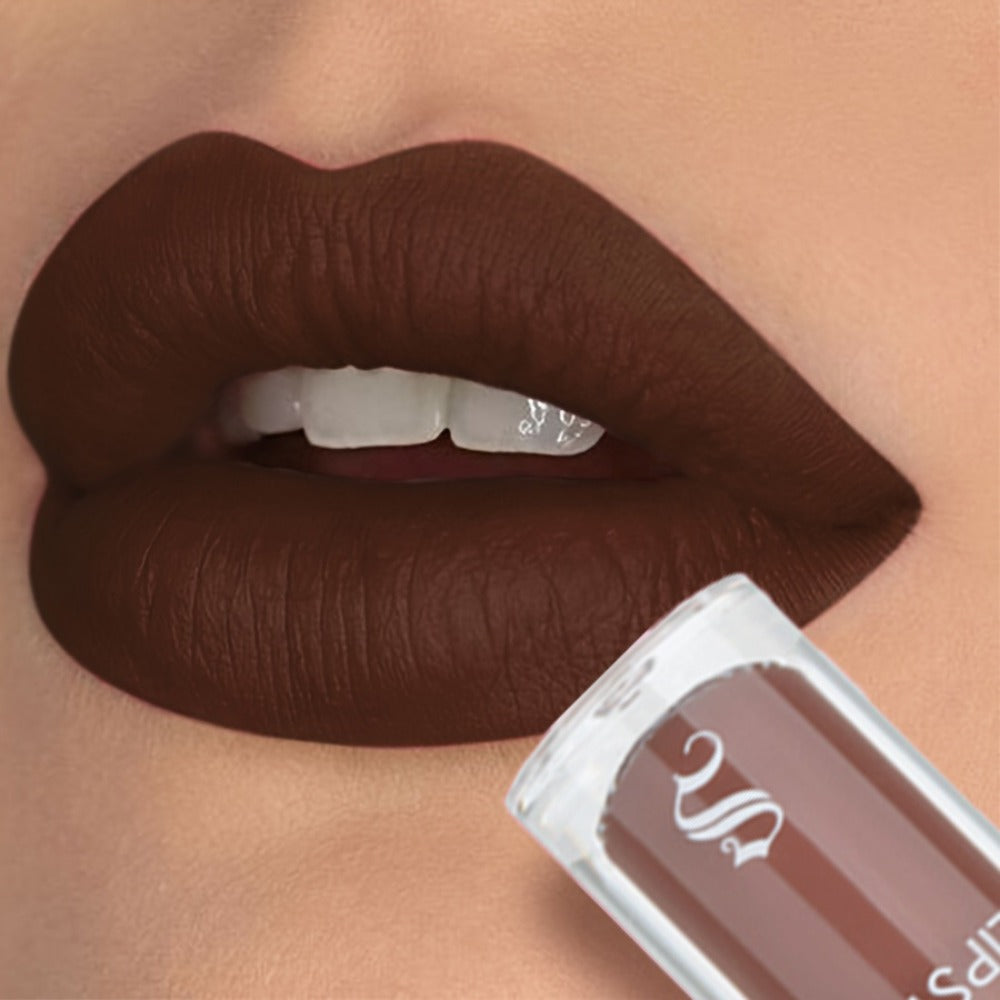 Matte Lip Glaze Set of 3 — Long-Lasting Waterproof Velvet Lip Mud in Brown, Pink & Red, Non-Stick Non-Greasy Formula, Cute Bear Packaging, Perfect for Daily Wear, Party & Festival Makeup