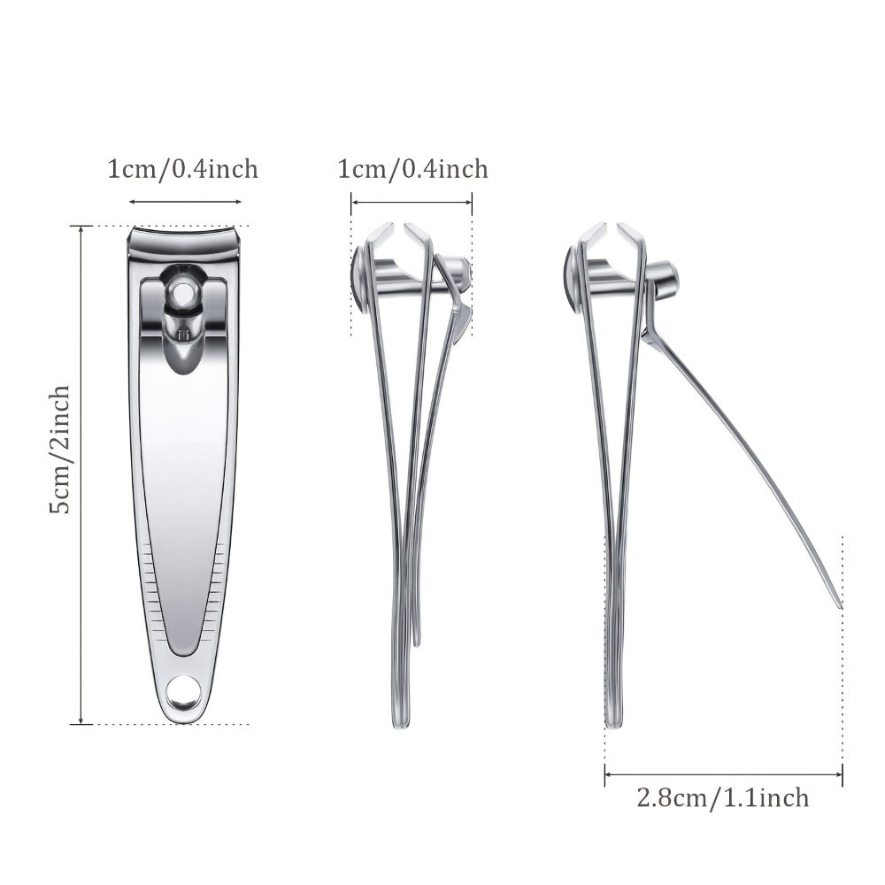 100pcs Bulk Stainless Steel Nail Clippers Suitable for Men & Women - Heavy-Duty Flat Toenail & Fingernail Trimmers with Pointed Tip, Portable Travel Manicure Pedicure Set, Compact for,, Gym, Use (No Folding)