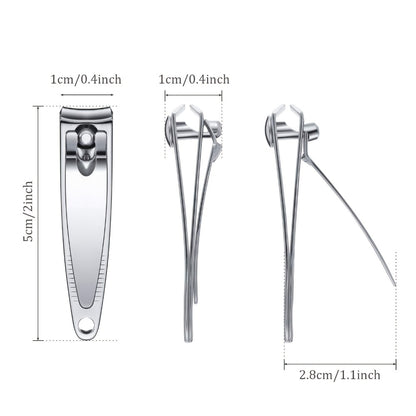 Nail Clippers Bulk 100pcs Stainless Steel - Heavy Duty Fingernail & Toenail Trimmer with Concave Blade & Pointed Tip, Non-Folding Portable Manicure Pedicure Set for Men & Women