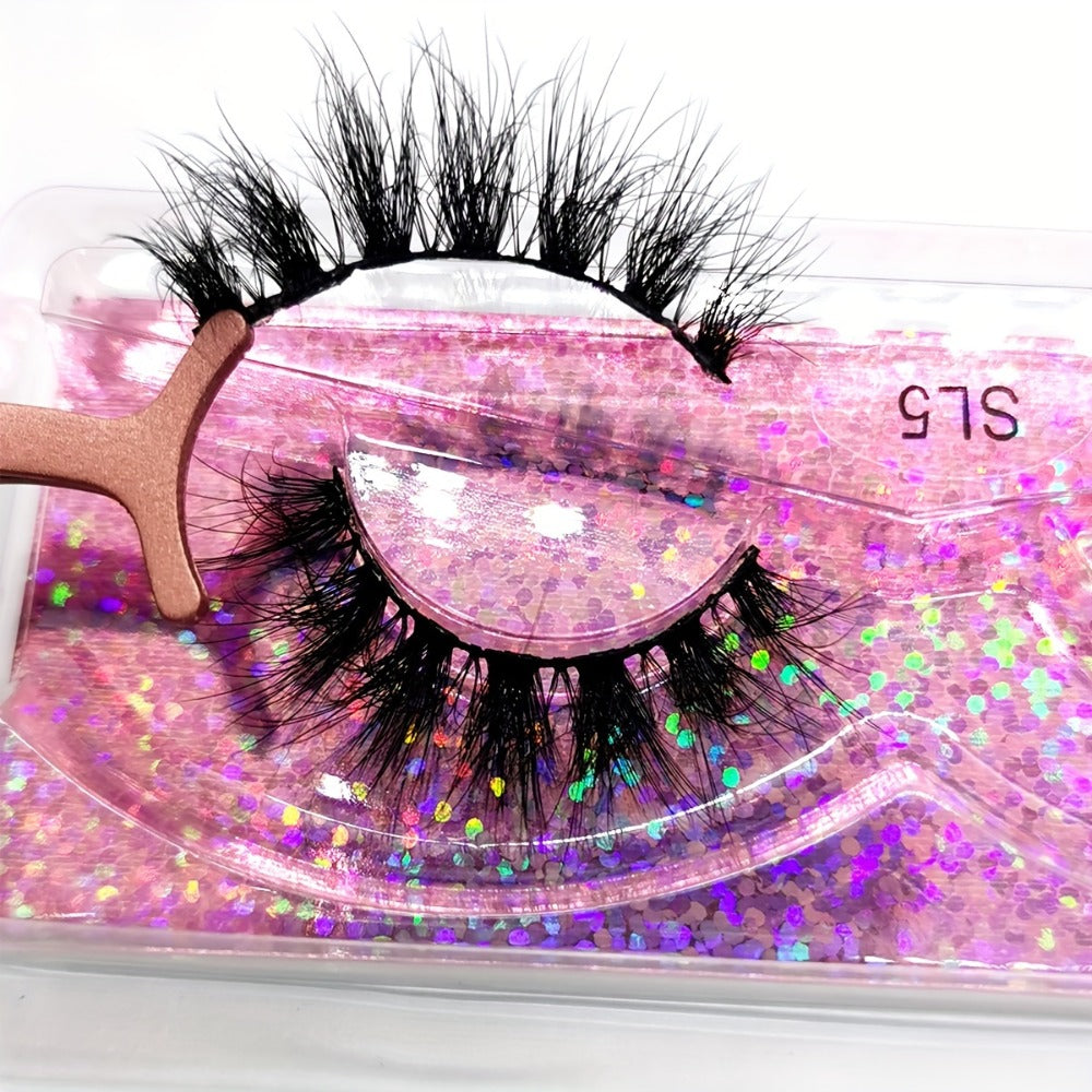 20 Pairs False Eyelashes Natural Long Fluffy Curling Thick Reusable & Lightweight Eyelashes Mix Styles Portable for Daily Use
