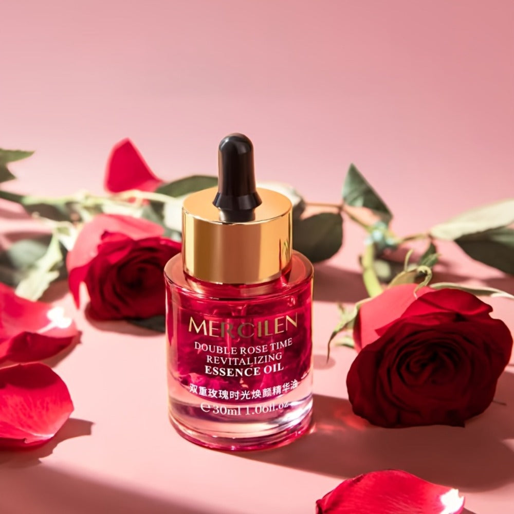 MERCILEN Rose Essential Oil, Hypoallergenic Plant-Based Squalane, Natural Moisturizing for All Skins, Unisex Adult Light Beige Care