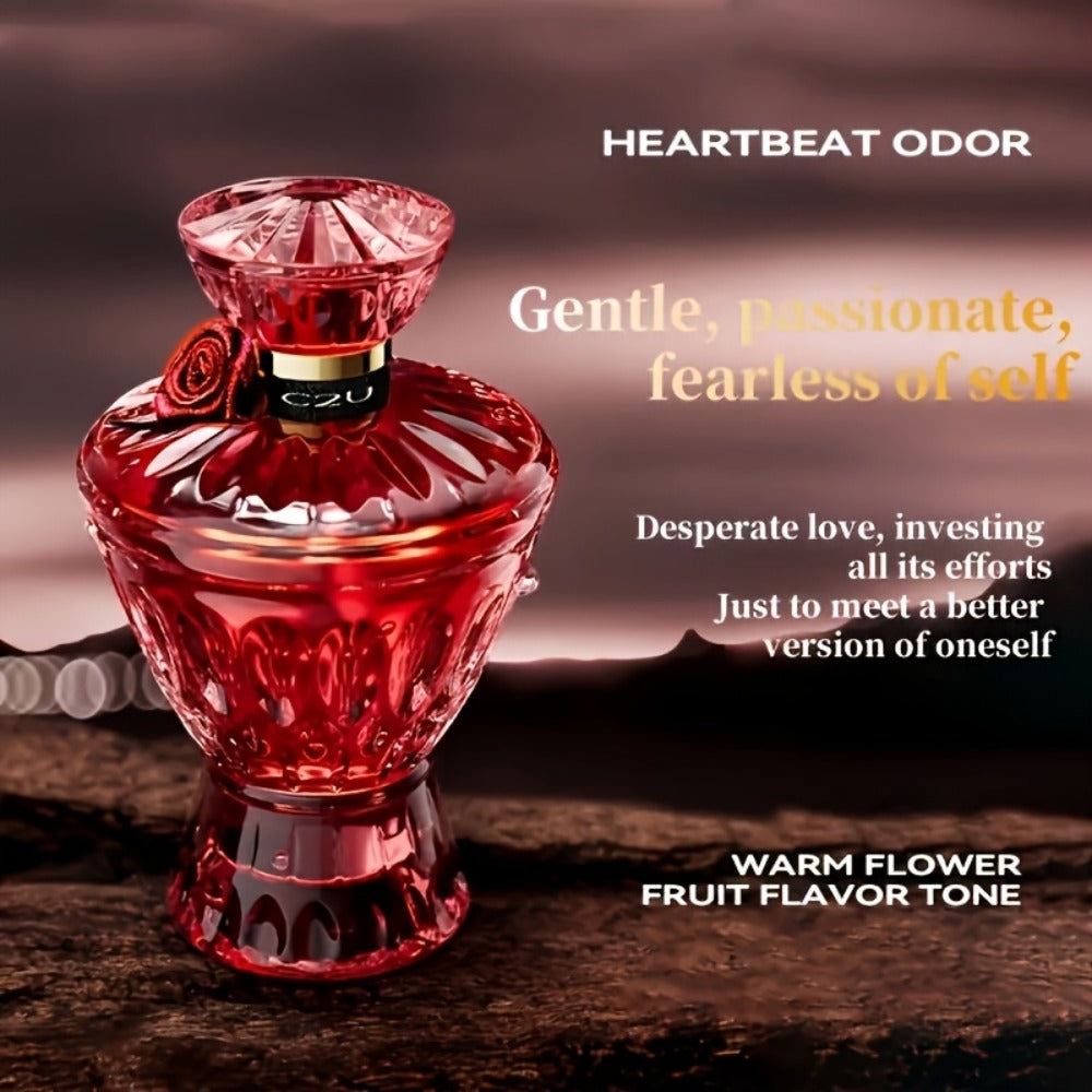Perfume for Women Red Crystal Rose Bottle Long Lasting Floral Woody Eau de Parfum Spray 75ml - Seductive Feminine Scent Gift for Her Valentine Birthday