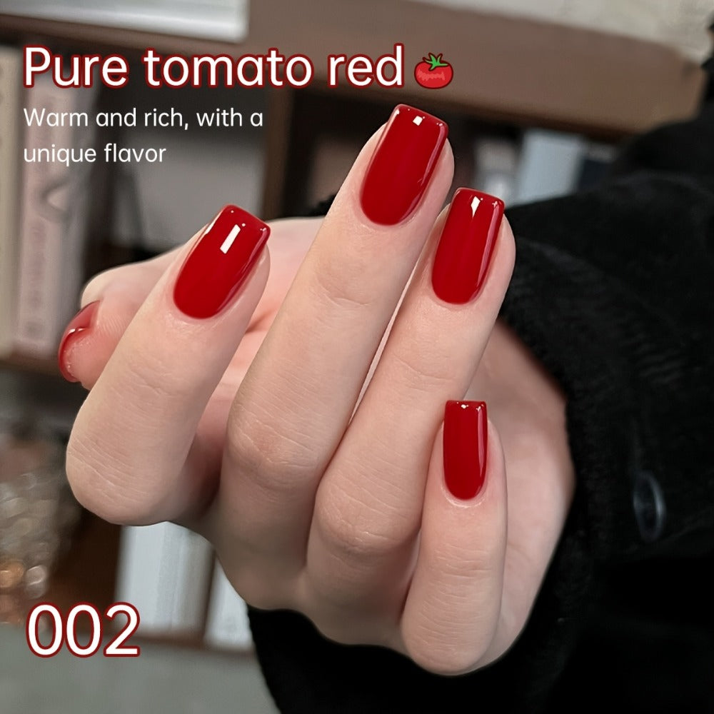 MORDDA 9pcs/set Ancola Red Solid Glue -- New Spring And Summer Nail Products Multifunctional Solid Nail Polish With Gradient Effects With Shiny Gloss And Fashionable LED Nails In High Saturation Colors A Top Choicefor Women's Manicures DIY