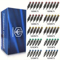 Poseidon Tattoo Cartridge Needles 50pcs Assorted Mixed Size Curved/Round Magnum 12 Standard 1.97inch 2.76inch 3.54inch 4.33inch 5.12inch 5.91inch 6.69inch 7.48inch 8.27inch 9.06inch/Rm Disposable Membrane Tattoo Needles Long Taper for Makeup