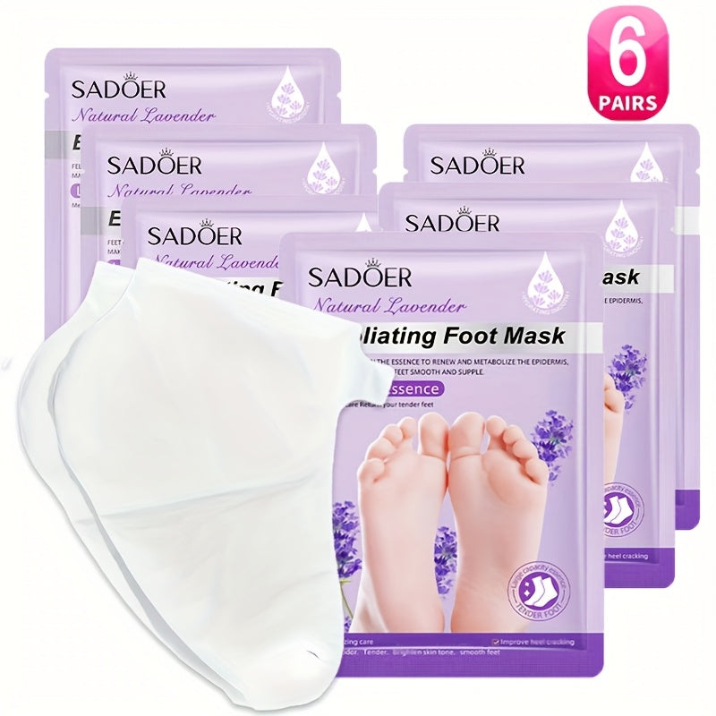 Lavender Foot Mask Socks Hydrating Moisturizing Foot Care Treatment Portable for Home Travel Gift Soft Smooth Skin 6 or 9 Pairs