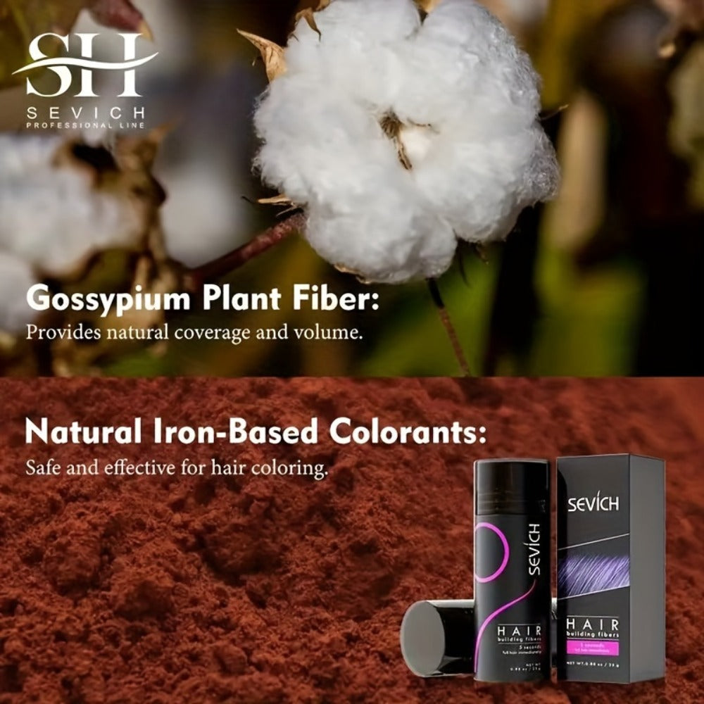 Hair Fibers for Thinning Hair — 3-Piece Kit with Spray Pump & Optimizer, Instant Thickening Powder for Hair & Beard, Rosemary Formula, All Hair Types, 8 Colors Available