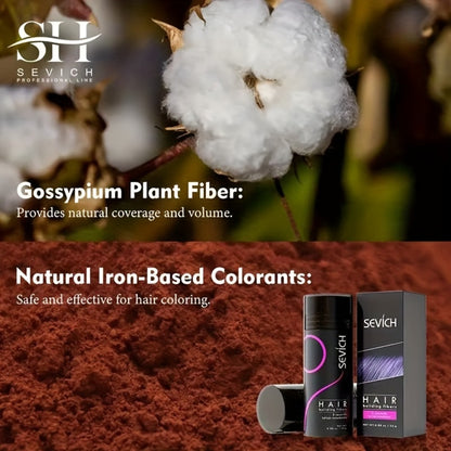 Hair Fibers for Thinning Hair — 3-Piece Kit with Spray Pump & Optimizer, Instant Thickening Powder for Hair & Beard, Rosemary Formula, All Hair Types, 8 Colors Available