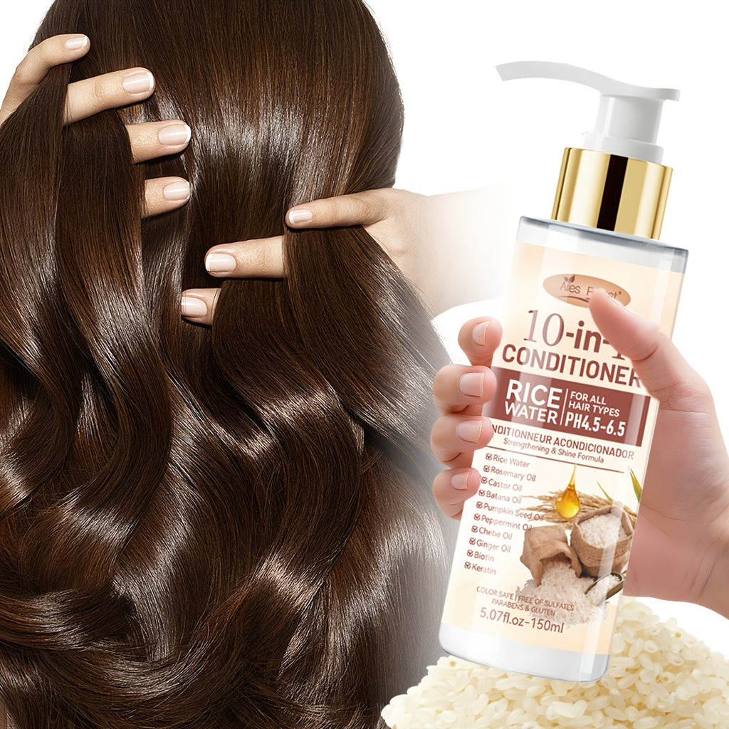 2pcs Set [For Thicker-Looking Hair] 15-Day Fermented Rice Water Shampoo And Conditioner. 10-In-1 Multi-Effect Hair Care: Volumizing, Anti-Frizz, Heat Protection. Deep Cleansing And Repairs Damaged Hair. Long-Lasting Fragrance. Best Gift Choice