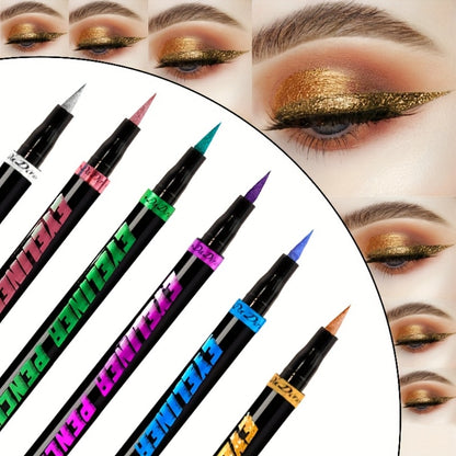 Colored Eyeliner Set 6pcs Waterproof Anti-Smudge Long-Lasting Eye Liner Pencil Multi-Color Makeup Kit for Women Holiday Gift Valentine Christmas