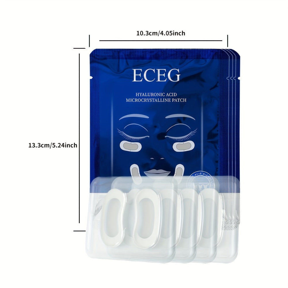 Microneedle Dissolving Eye Patches Hyaluronic Acid Under Eye Nasolabial Fold Anti-Wrinkle Overnight Hydrating Skin Care Treatment 6 Pairs 3 Boxes