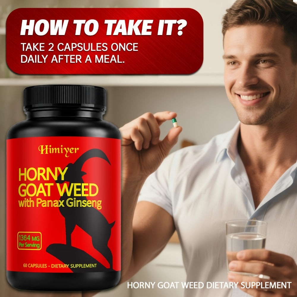 2 Packs Horny Goat Weed Complex, Horny Goat Weed Complex, Featuring Precious Ingredients Like Tongkat Ali And Ginseng, Awaken Vitality And Help You Show Confidence