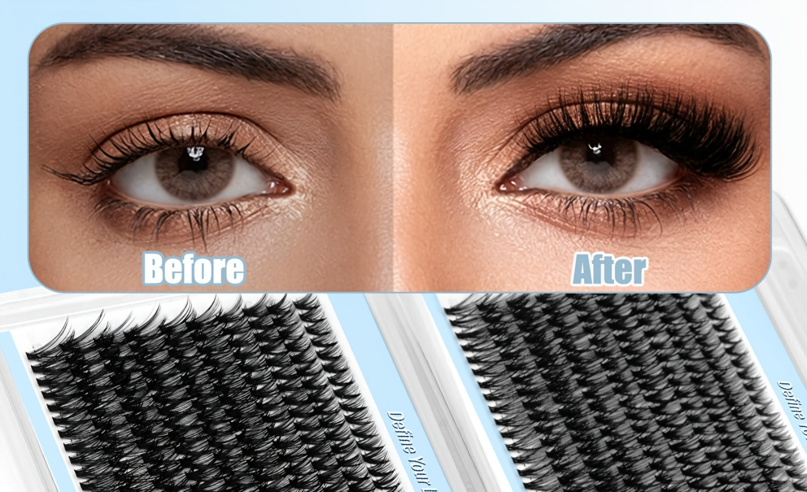 Glue/800pcs Wispy Lash Clusters Set 30D 40D Mixed Length 8-16Mm, Eyelash Extension Kit with 2-In-1 Bond & Seal Glue And Lash Tweezers, Long-Lasting Natural Fluffy Packaging Random Lashes for Everyday Wear, Travel & Events