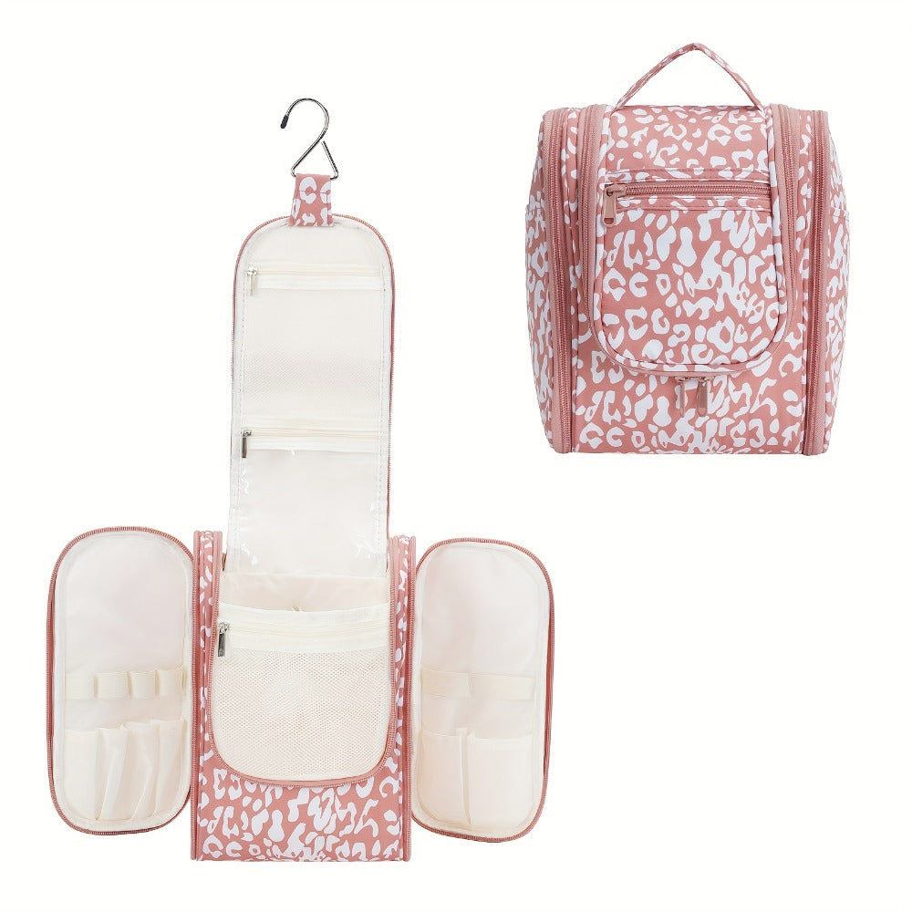 Hanging Toiletry Bag for Women Travel Makeup Bag Multi-Compartment Cosmetic Organizer with Hook Large Capacity Waterproof Toiletry Pouch for Travel Cruise Gym