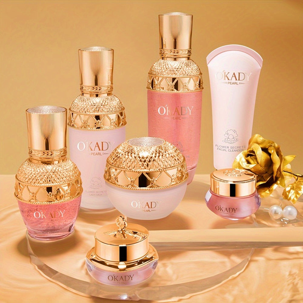 Flower Secret Luxury Skin Care Gift Box, High Content - Skin Moisturizing, Skin, Facial Skin Care, 7pcs Skin Care Set, The Best Choice for Gifts, High-quality Luxury Skin Care Gift Box