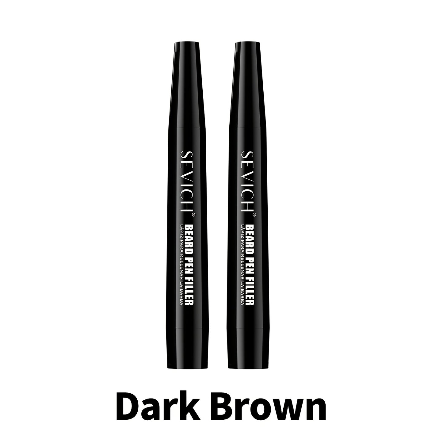 Beard Pen Kit with Hair Brush - Waterproof Long-Lasting Beard Pencil Filler for Fuller Beard | Men's Grooming Tool | Black & Dark Brown | 1pc or 2pcs