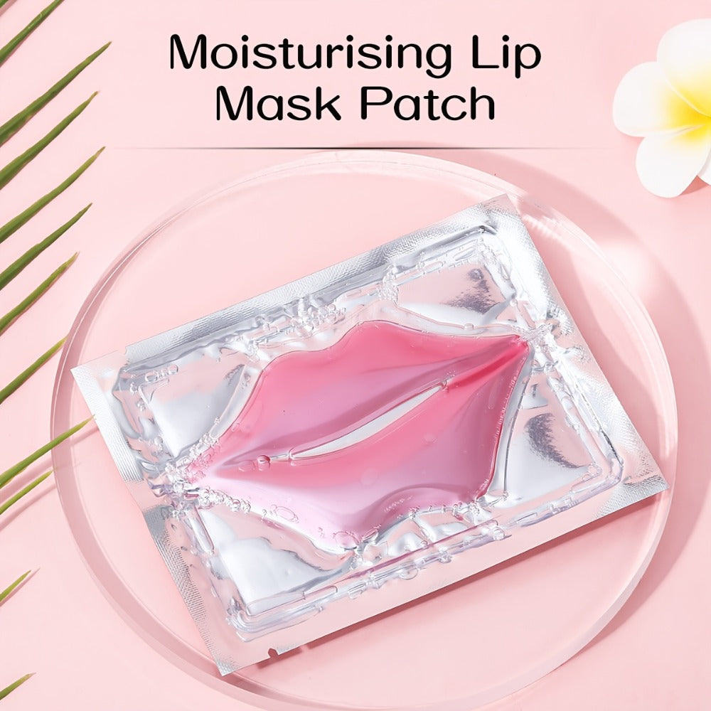 Lip Mask 50pcs Crystal Pink Moisturizing Deeply Hydrating Lip Patches for Dull Dry Lips Plumping Pink Fresh Look Gift for Women Mothers Bulk Gift Set