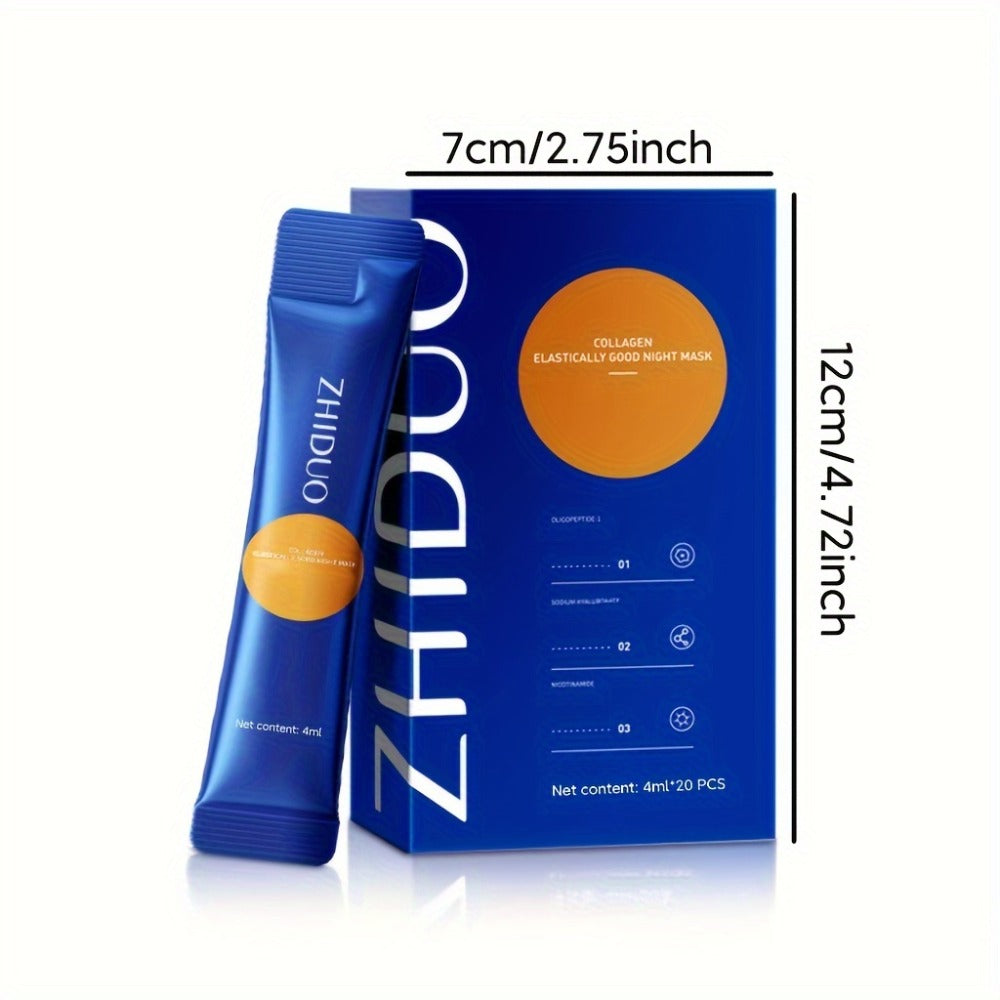 20pcs Per Box of Collagen Night Cream Sleep Frozen Film - Mud Mask - Overnight Moisture - Travel Set