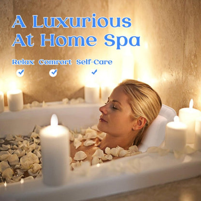Bath Pillow with Suction Cups Spa Bathtub Neck & Back Support Cushion - Non-Slip Waterproof Headrest for Tub Relaxation Home Bathroom Accessories
