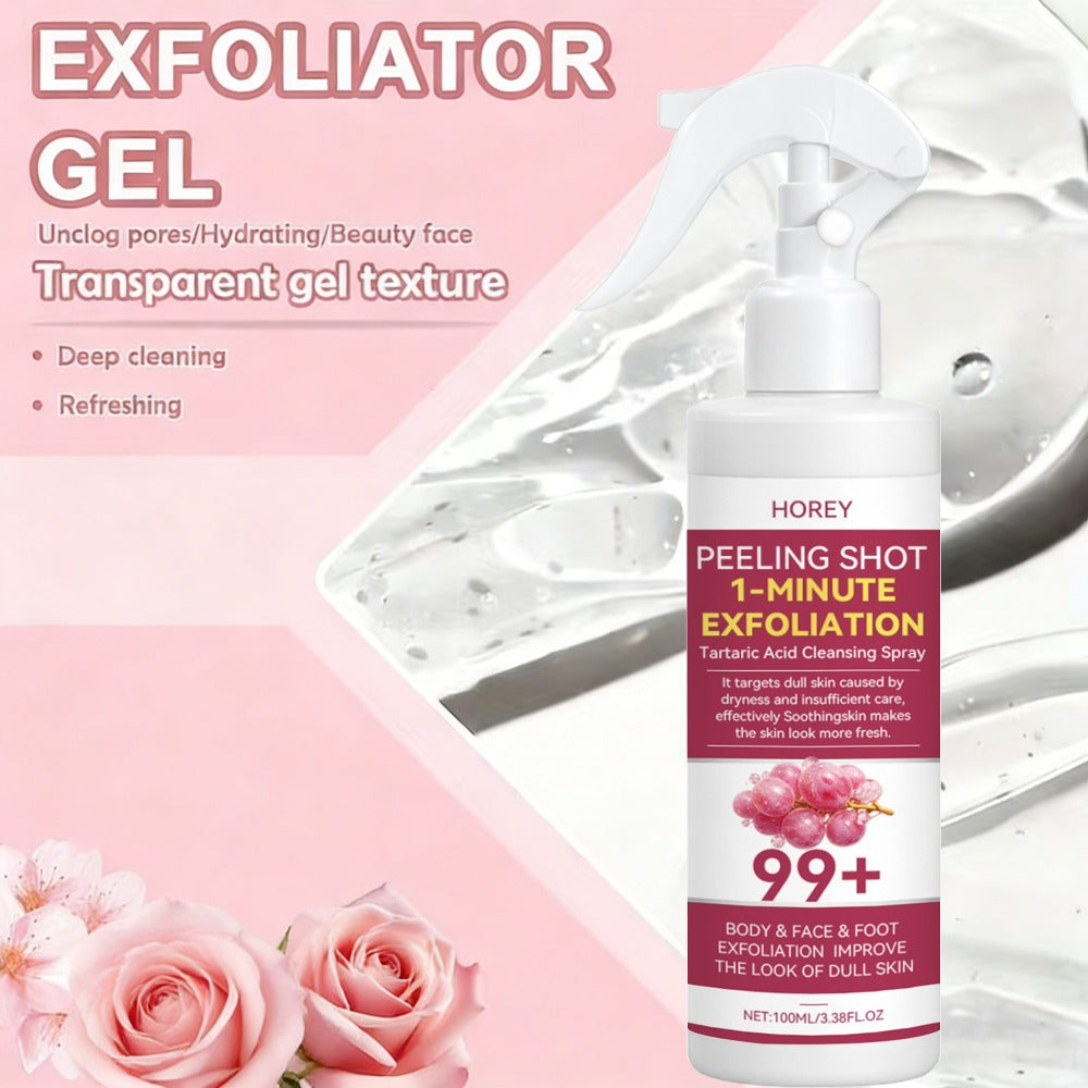 Body And Face Exfoliating Gel - Enriched with Grape And Malic Acid - Deeply Cleanses Skin, Removes Dead Skin Cells from Body And Face, Soothes Skin, Physically Exfoliates Through Gentle Scrubbing, Portable And Easy to Use