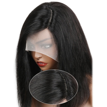 Lace Front Bob Wig Human Hair T Part 13x4 Pre-Plucked 180% Density Straight Side Part Natural Black Women 8 10 12 14 Inch Short Wig