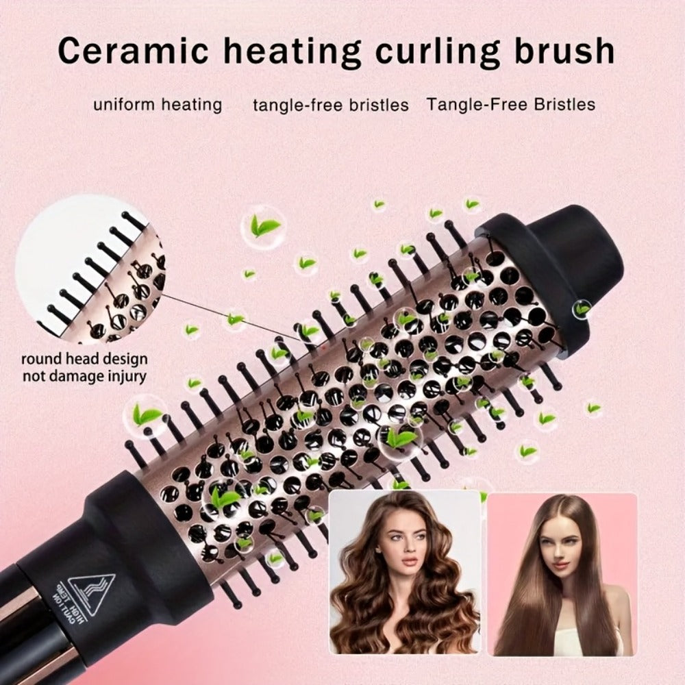 5 In 1 Curling Iron Set With Curling Heat Brush And 4 Interchangeable Ceramic Curling Iron, Wavy Curling Iron, Long Lasting Curling Iron, Gloves And 2 Clips, Quick Curling Iron, Perfect For Girls With All Hair Types, Valentine'S Day Gift