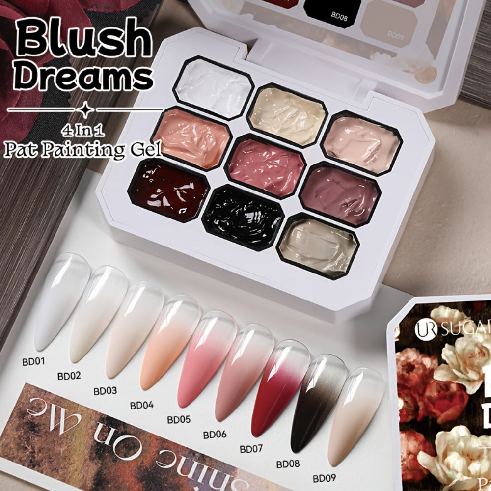 UR SUGAR 4IN1 Pat Ombre Gel Nail Polish Easy Gradient Painting Gel for DIY French Nail Manicure Solid Varnishes Paint Art Gel