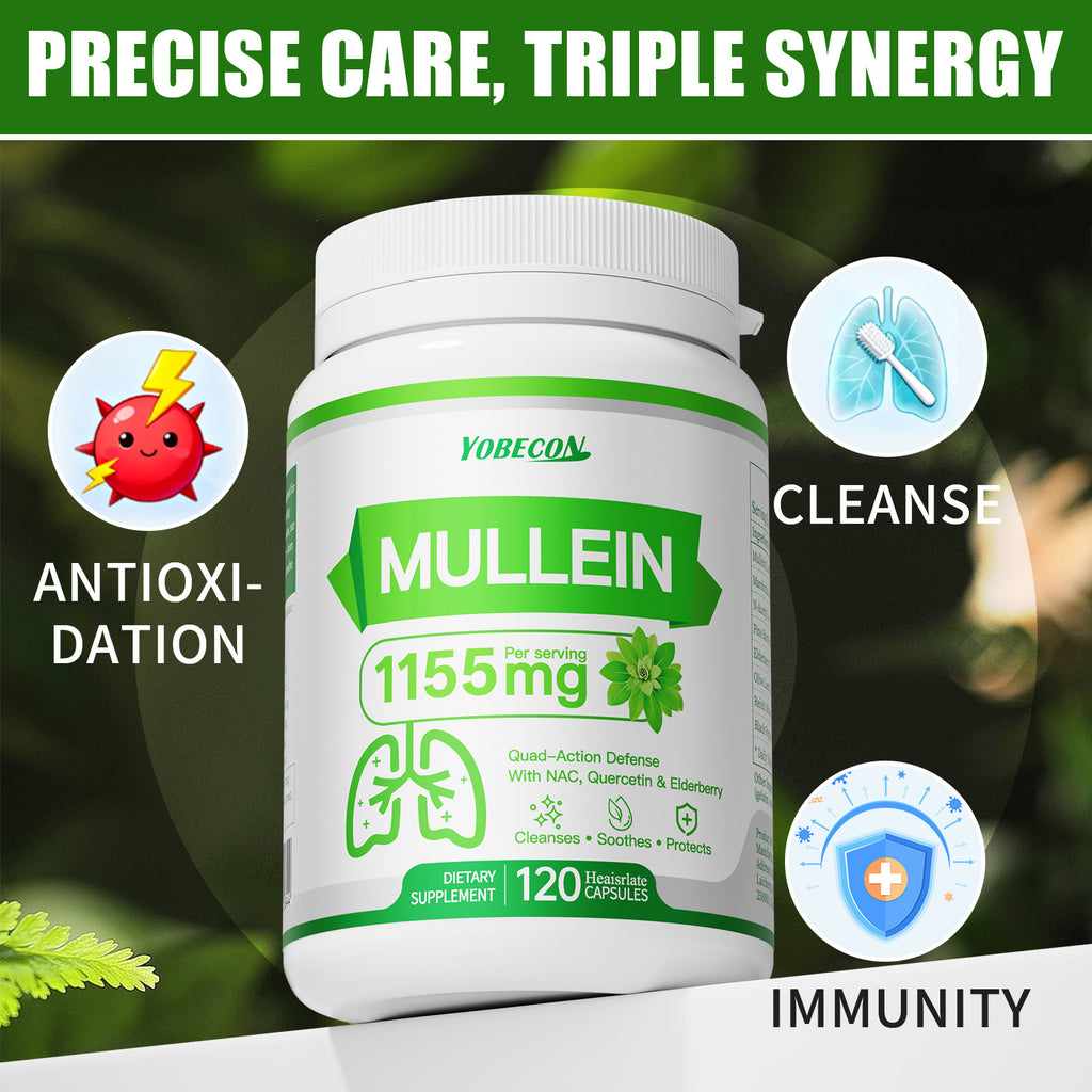 [LUNC CLEASNSE CAPSULES] Mullein & NAC for Breathing Comfort Support Airway, Respiratory System, Immune Health, Seasonal Or Year-Round Dietary Supplement, Vitamins And Supplements, Local Warehouse| Family Gifts & Halloween