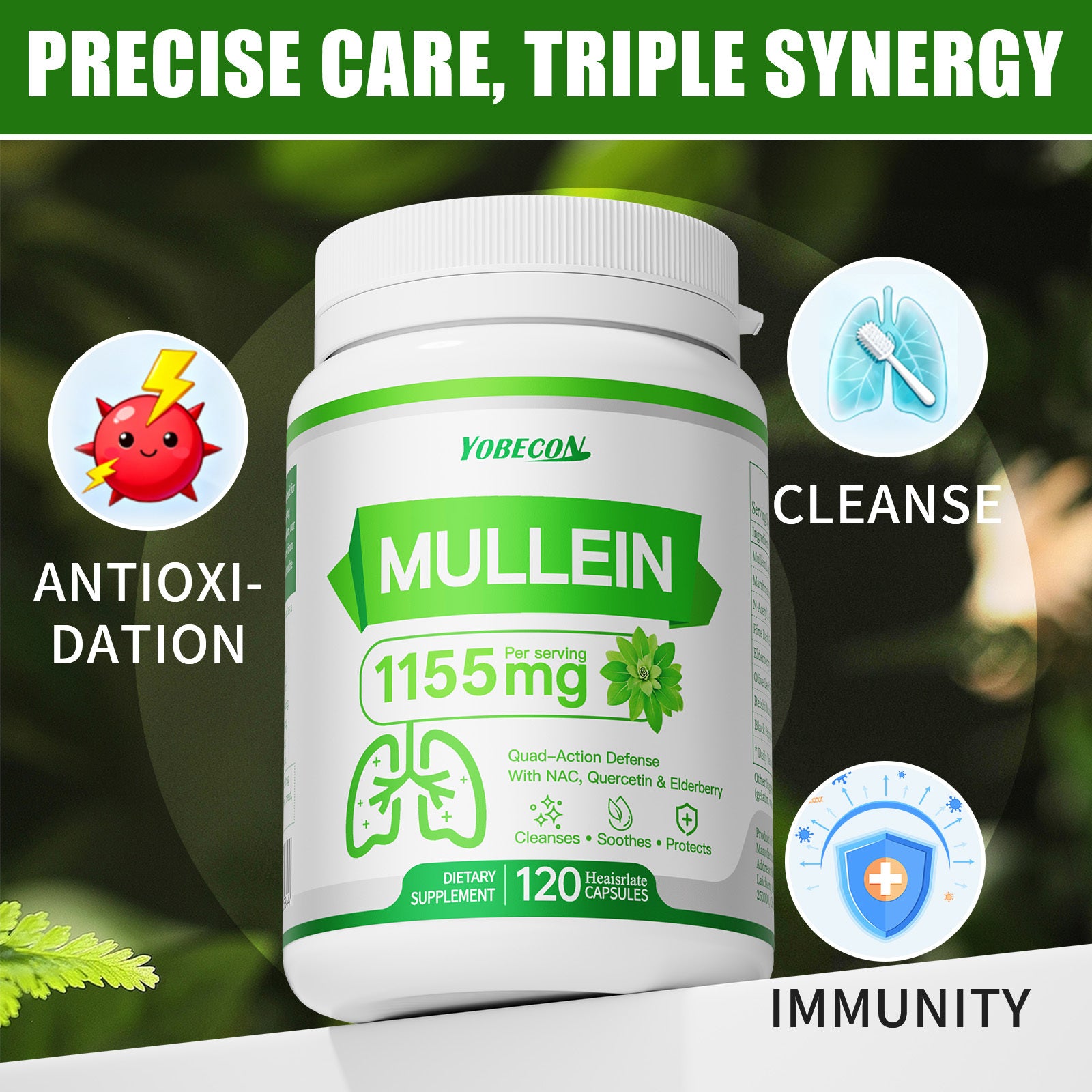 [LUNC CLEASNSE CAPSULES] Mullein & NAC for Breathing Comfort Support Airway, Respiratory System, Immune Health, Seasonal Or Year-Round Dietary Supplement, Vitamins And Supplements, Local Warehouse| Family Gifts & Halloween