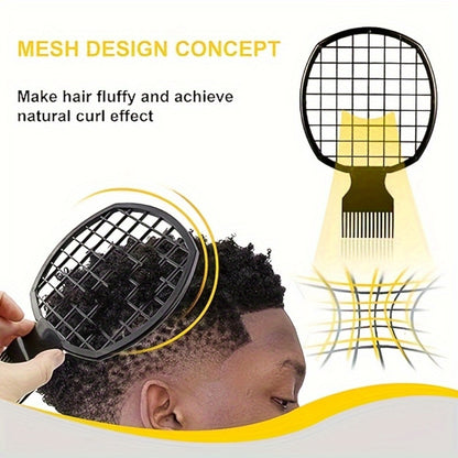 Curl Sponge Set 4-Piece for Curly Hair — Includes Curling Sponge, Gloves, Metal Brush Pick & Twist Comb, Rubber Bristles, Suitable for Men & Women