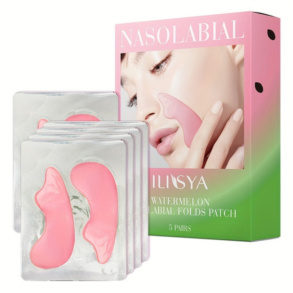 ILISYA Smile Lines Patches, Watermelon Collagen Face Mask, 15 Pairs in 3 Boxes, Contains Niacinamide Caffeine And Variety Plant Extracts, Deep Moisturizing And Hydrating