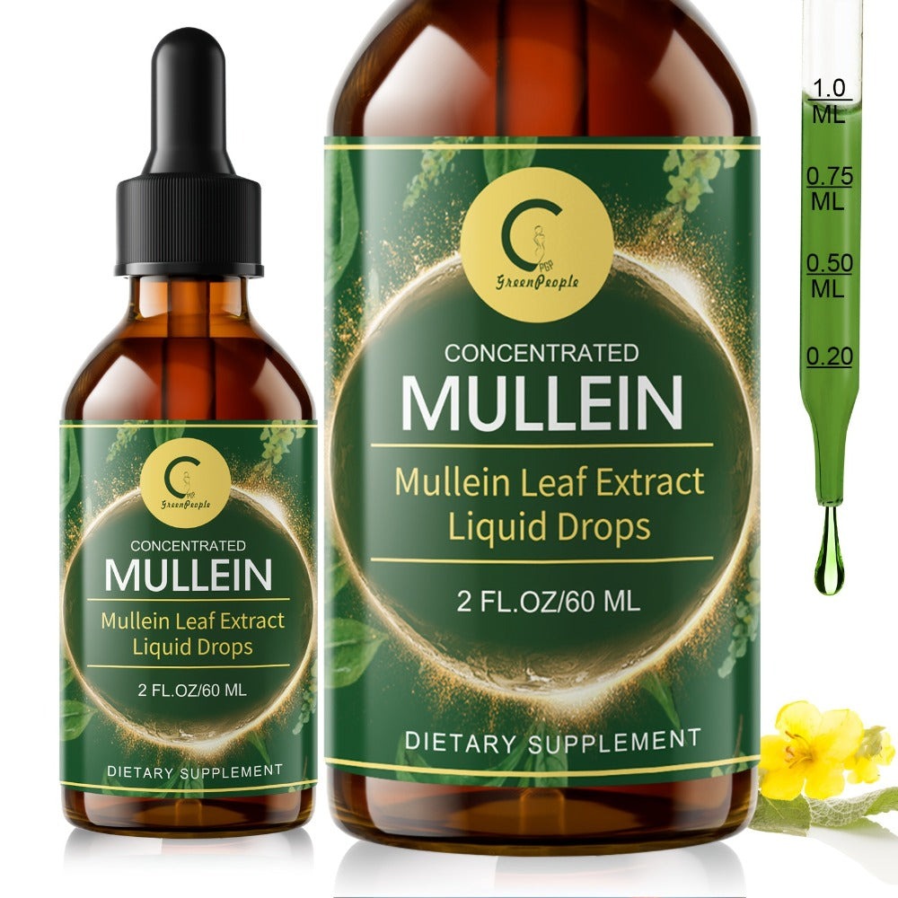 Mullein Drops For Lungs - - Mullein Leaf Liquid Tincture, Support For Respiratory, Immune, Digestive System, Natural Herbal Supplement, 2 FL OZ