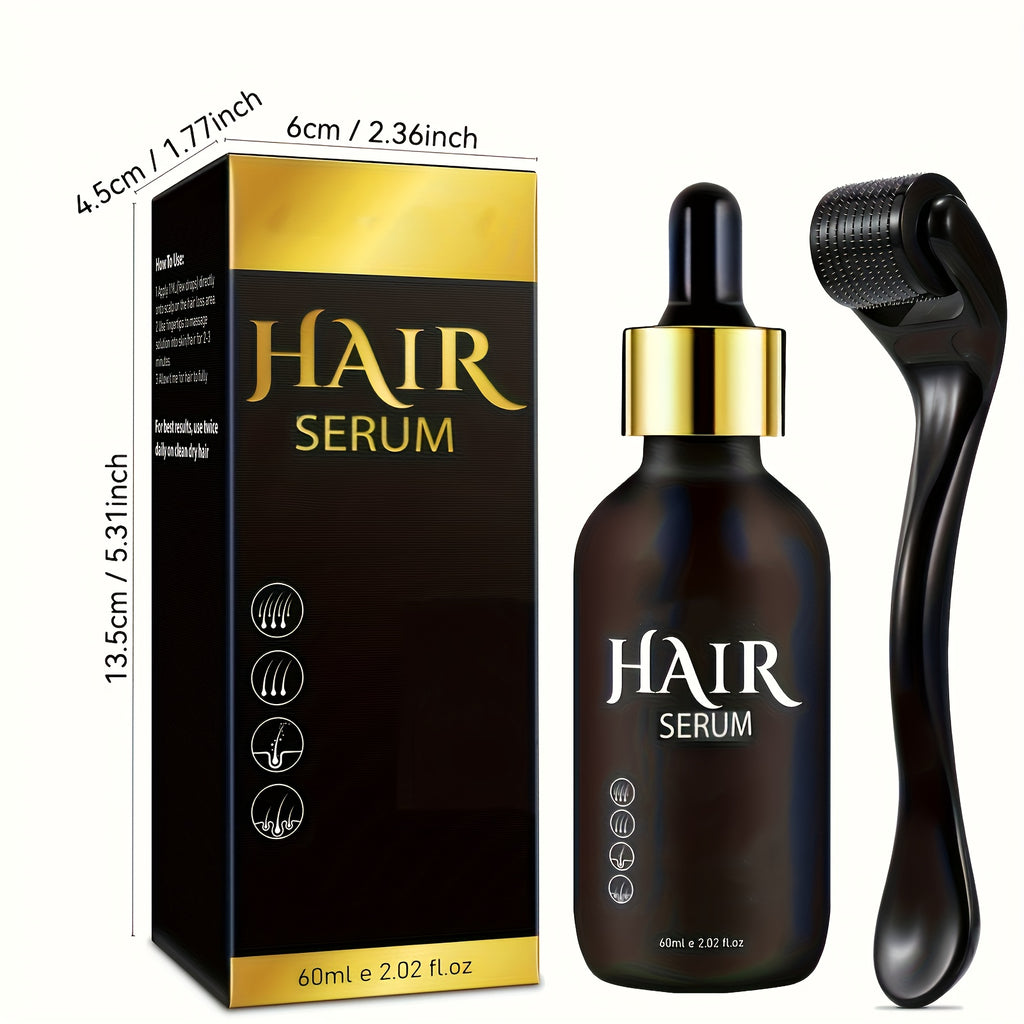 2.03oz Hair Nutrition Essence + A Roller Tool Set, Scalp Nutrition Essence, Apply to The Scalp, for Beard, Hair, Suitable for People with Sparse Hair