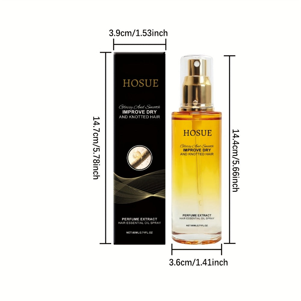 Hair Essential Oil Spray Smoothing & Anti-Frizz – Lightweight Conditioning Treatment for Dry, Damaged & Frizzy Hair | Repairs Split Ends, Adds Shine | 2.7oz