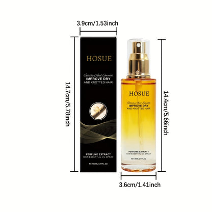 Hair Essential Oil Spray Smoothing & Anti-Frizz – Lightweight Conditioning Treatment for Dry, Damaged & Frizzy Hair | Repairs Split Ends, Adds Shine | 2.7oz