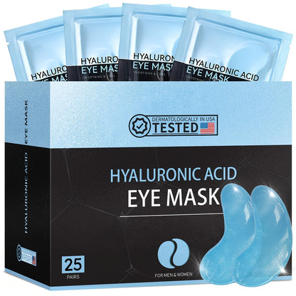 Under Eye Patches Collagen 25 Pairs 3-Formula Choice — Caffeine for Dark Circles & Puffiness | Hyaluronic Acid for Deep Hydration | Aloe Vera for Soothing & Cooling | All Skin Types Men & Women