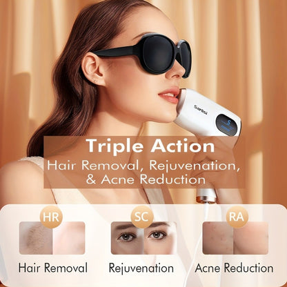 IPL Hair Removal Device for Women and Men - 9 Modes Auto Flash Painless Permanent Hair Removal Machine, Full Body At-Home IPL Laser Hair Remover for Face Legs Underarms Bikini Line