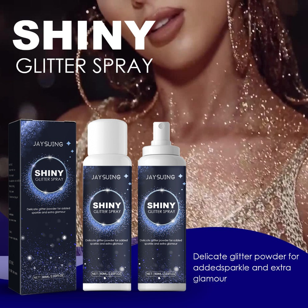 Brightening Glitter Spray Lasting Glitter Shimmer Glitter Waterproof Non-Smudgy Halloween Christmas party Nightclub Clothing Film collarbone Hair Highlighter Spray Powder