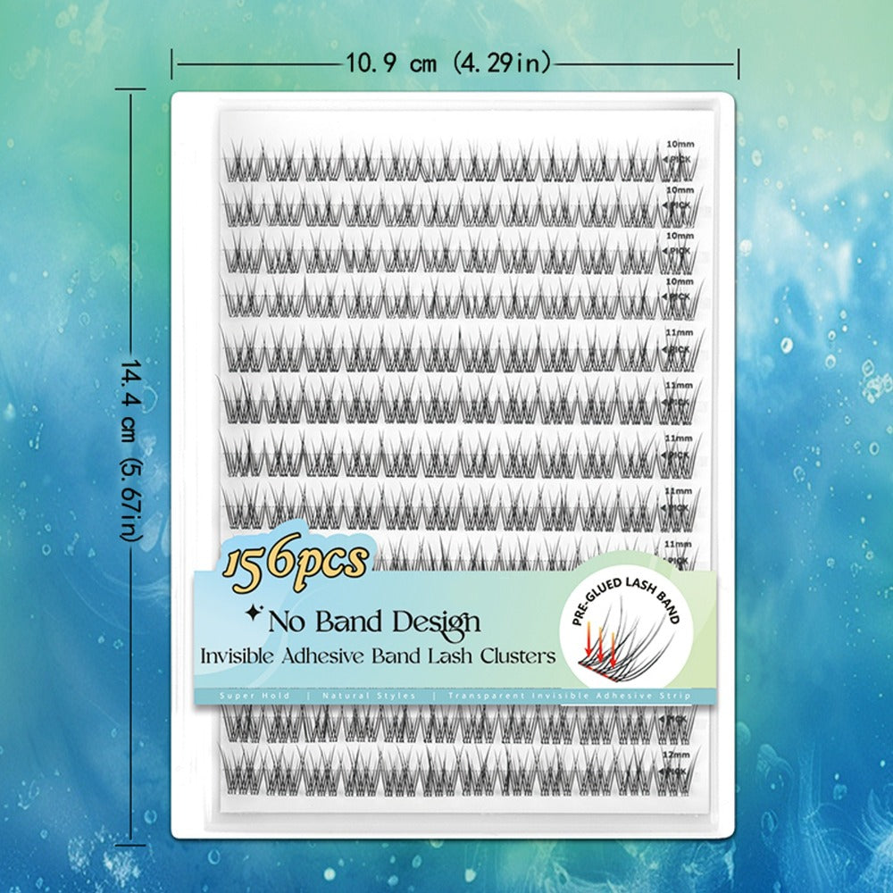 Self Adhesive Lash Clusters No Glue Needed, Lightweight Lashes Clusters Kit, Pre Glued Wispy Cluster Lashes Natural Volume Press On Lashes with 2 Tweezers, Reusable Eyelashes, Beginner Friendly Casual Attire Lashes Fluffy Individual Cluster Eyelashes