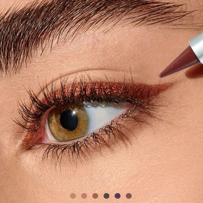 Eyeliner Set 6 Colors - Waterproof Long-Lasting Smudge-Proof Eyeliner Cream, Transfer-Proof Sliding Liner for Eyes & Lips, Black Brown Reddish Brown, Daily & Party Makeup for Women