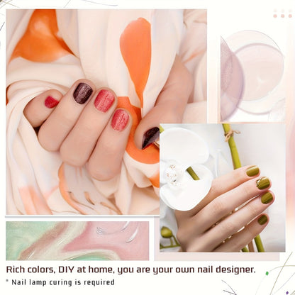 Gel Nail Polish Kit with Lamp and Grinder 35 Colors Gel Polish Set Sparkly Matte Glossy Top Coat Base Gel Rhinestone Nail Decorations Tools for DIY Beginners Home Salon