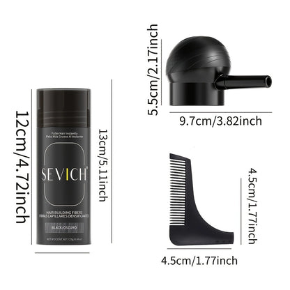 Hair Thickening Fibers Set 2-in-1 with Applicator - Natural Volume & Fuller Look for Thinning Hair, All Hair Types, 8 Colors, 3pcs or 4pcs Set