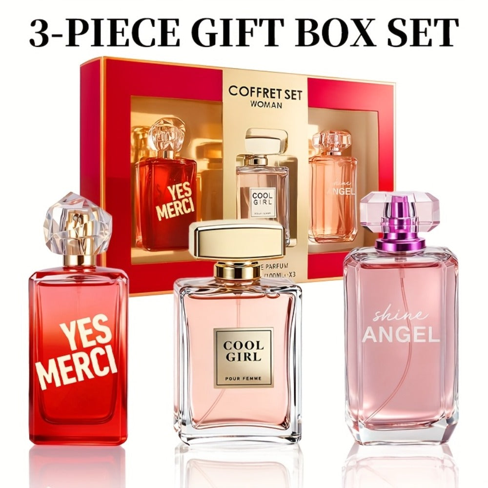 Women's Eau De Parfum Gift Set 3.4 oz — 3 Scents: Vanilla Jasmine, Ylang-Ylang Bergamot & 3-Piece Set | Long-Lasting Fragrance for Dating, Parties & Holidays