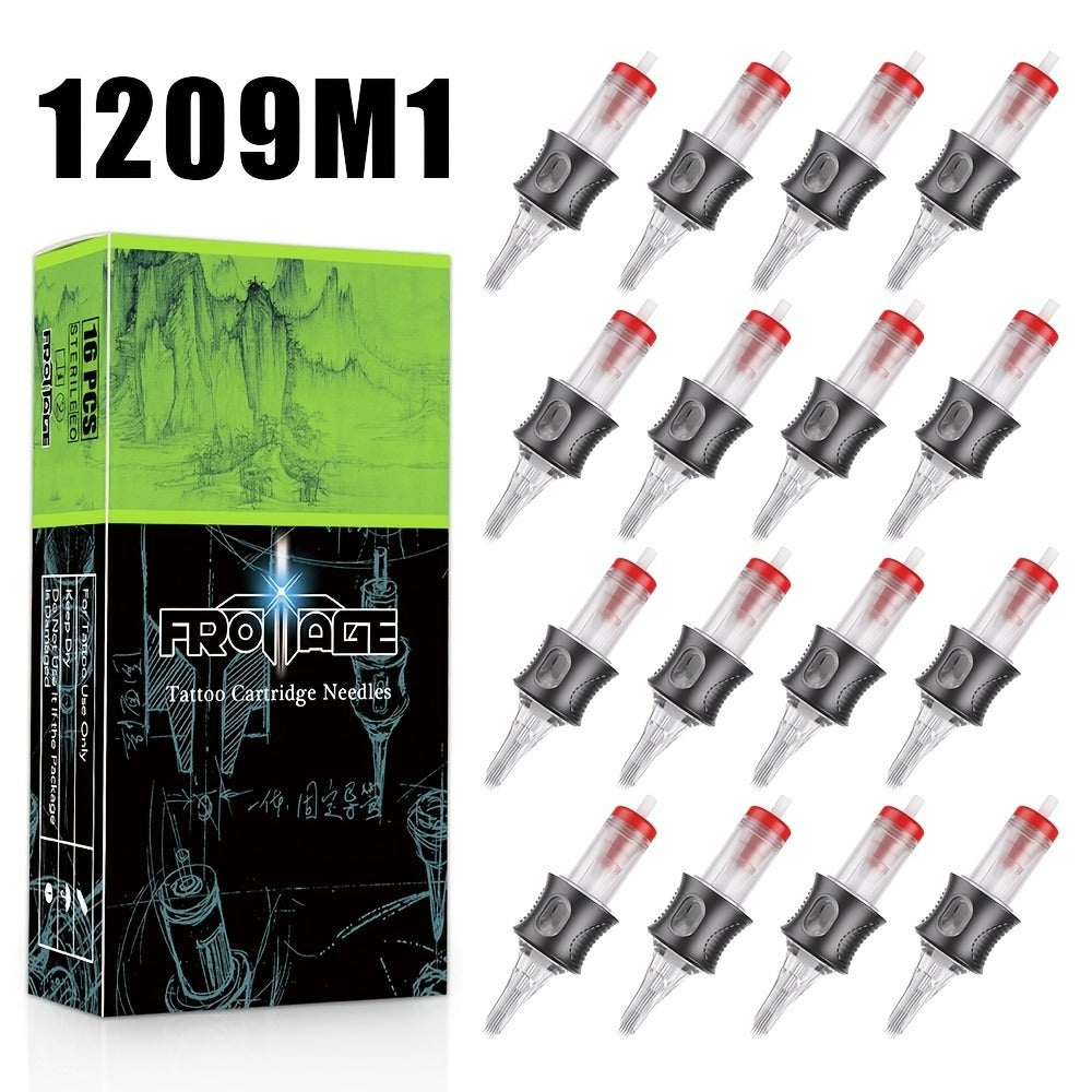 Tattoo Cartridge Needles Integrated Set High Transparency Tips Stable Assembly Round Liner Shader Curved Magnum M1 for Artists & Beginners 26 Sizes RL RS CM